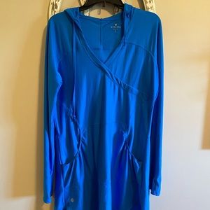 Gently used athleta cover up/dress with hoodie And pockets! SPF sun protection.